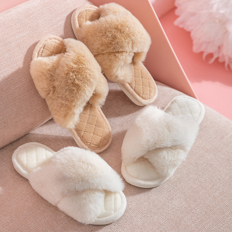 Fluffy Plush Slippers For Women